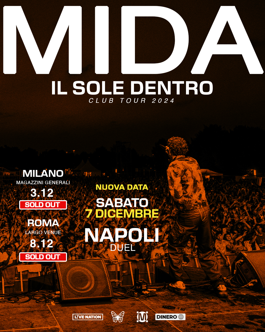 Nuova data a Napoli e sold out a Milano e Roma per Mida